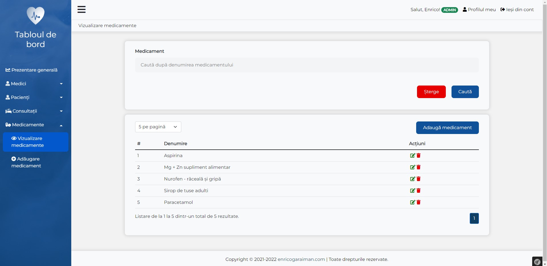 Platform for managing the data of a hospital using PHP and MariaDB