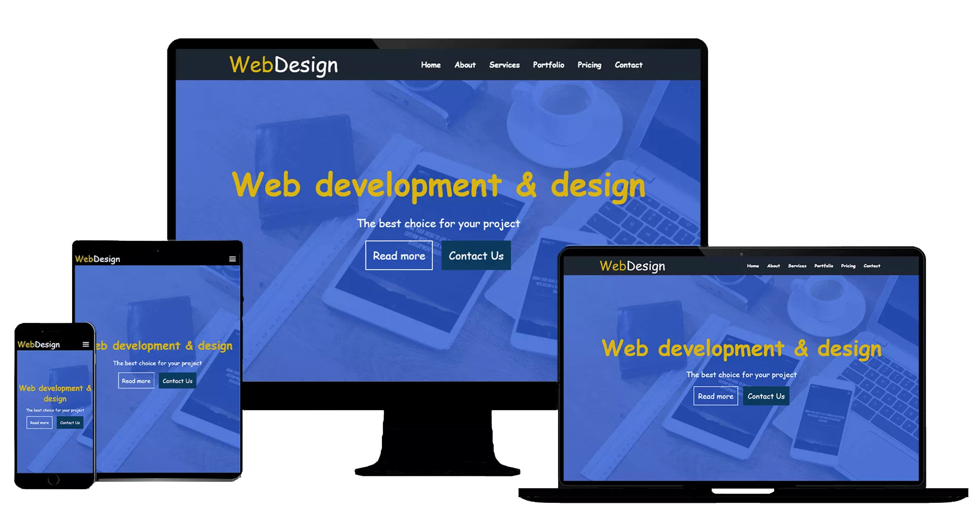 Template for a presentation website