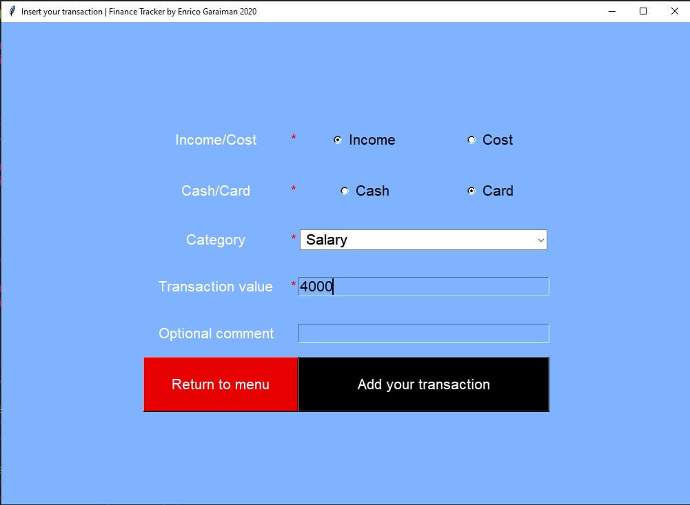 Finance tracker