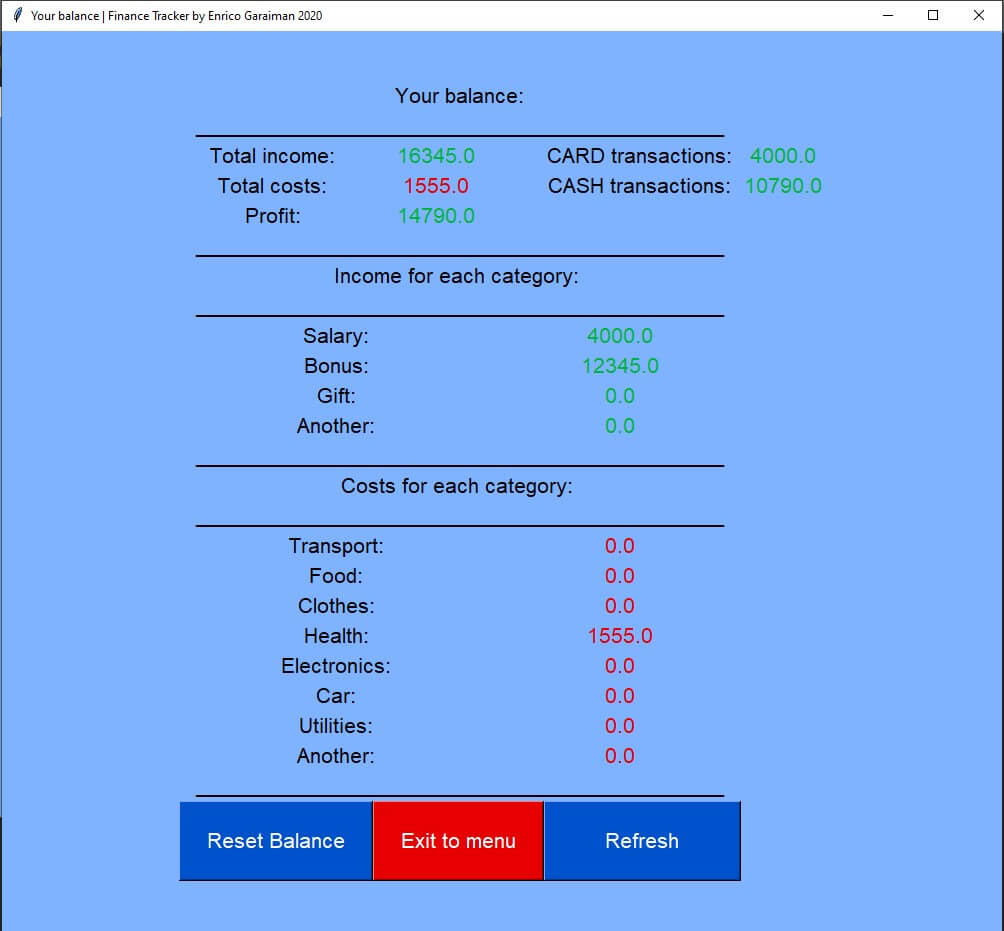Finance tracker